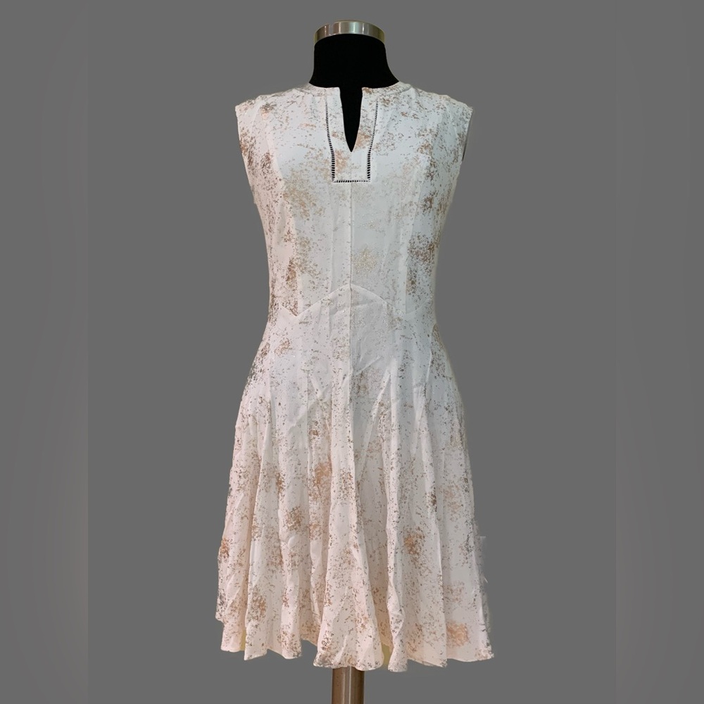 NWT Rebecca Taylor Gold Foil Party Dress